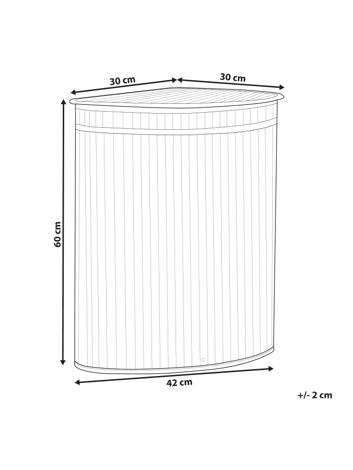 Beliani Wäschekörbe BADULLA in Grau - (W) 42 x (H) 60 x (L) 35 cm günstig kaufen onesize