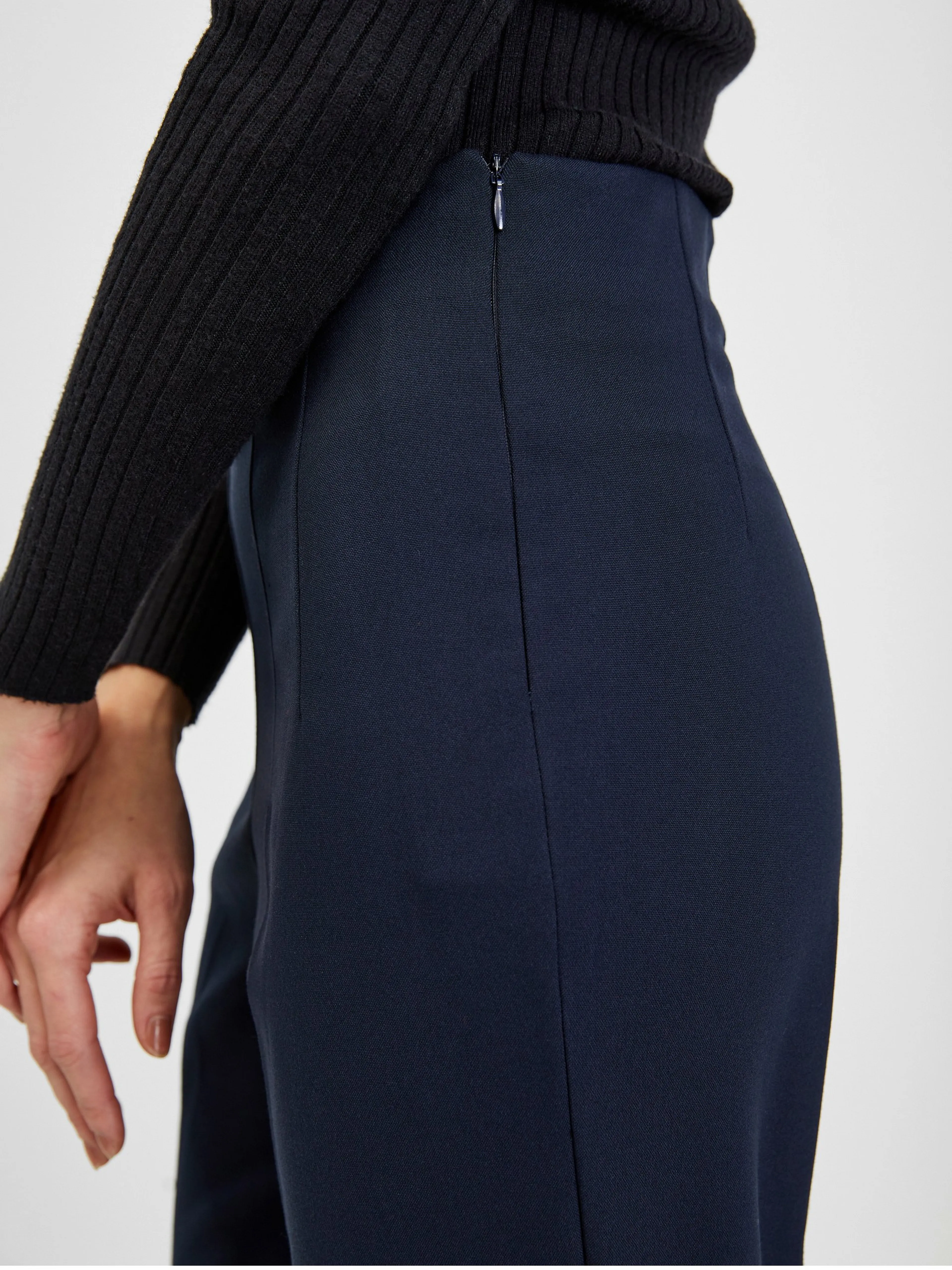 Dunkelblaue Damen-Crop-Hose ORSAY