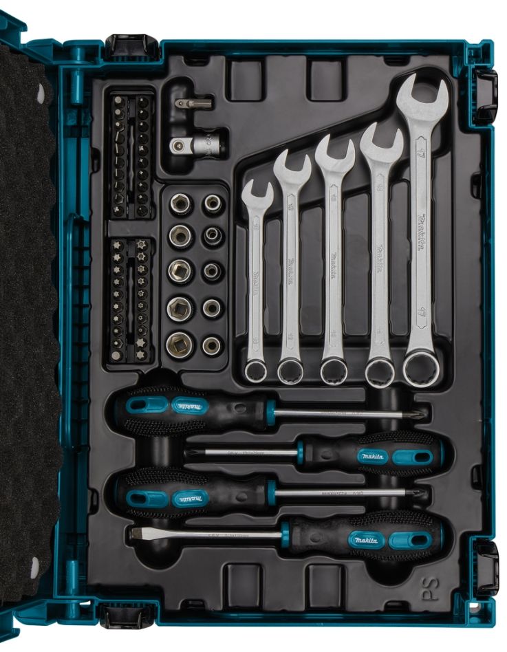 Accessori Makita E-11542 Set di utensili manuali da 87 pezzi in MBox1