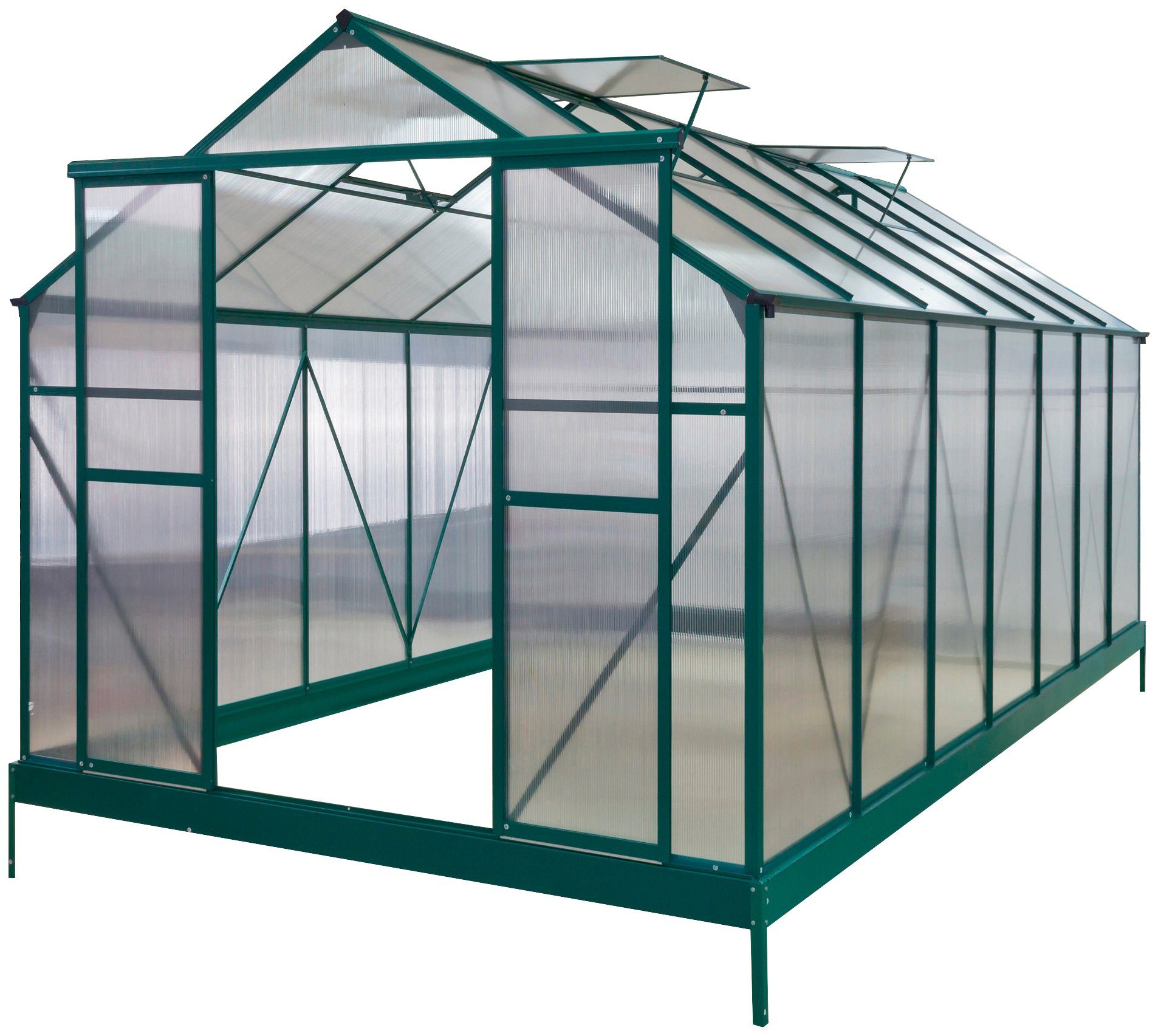 KONIFERA Gewächshaus Asti 5050, BxTxH: 244 x 510 x 215 cm, 6 mm Wandstärke, Komplett-Set