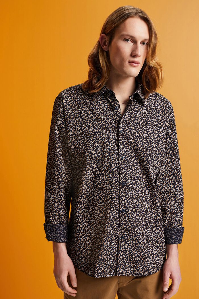 Slim-Fit-Hemd aus Baumwolle mit Muster