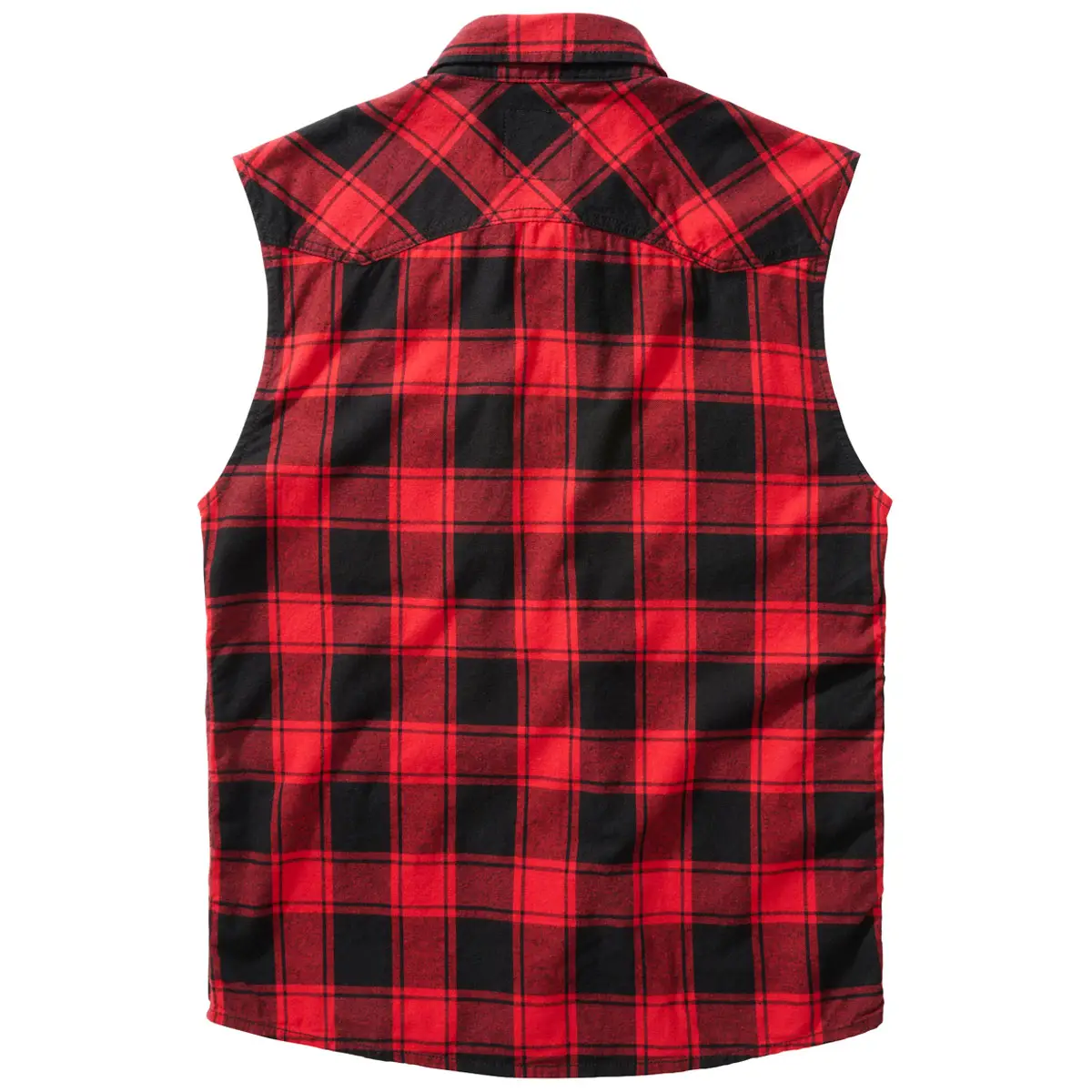Checkshirt ärmellos rot-schwarz