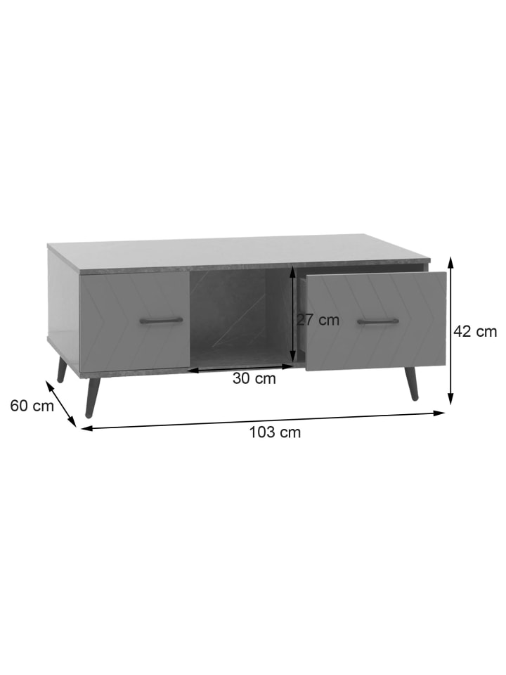 MCW Couchtisch N89, Marmor-Optik grau günstig kaufen onesize
