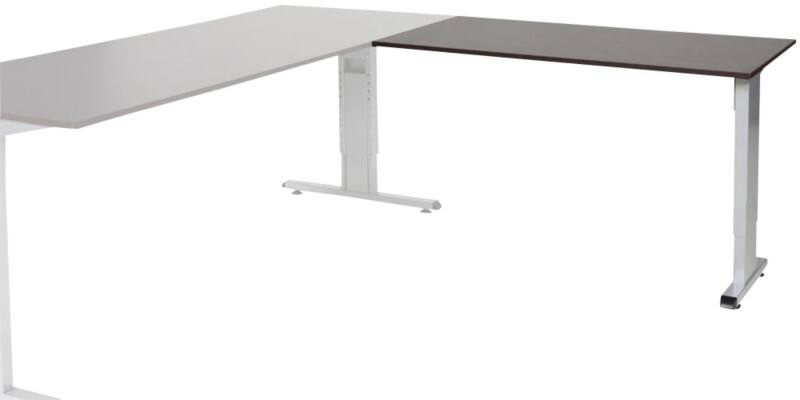 Schaffenburg Höhenverstellbar Schreibtisch-Erweiterung Rechteckig Eiche Holz Aluminium T-Fuß 1.200 x 600 mm