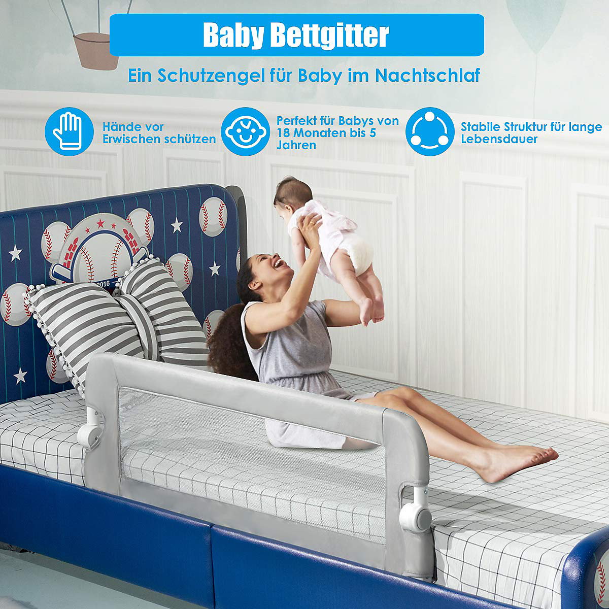 Bettschutzgitter klappbar 105 cm