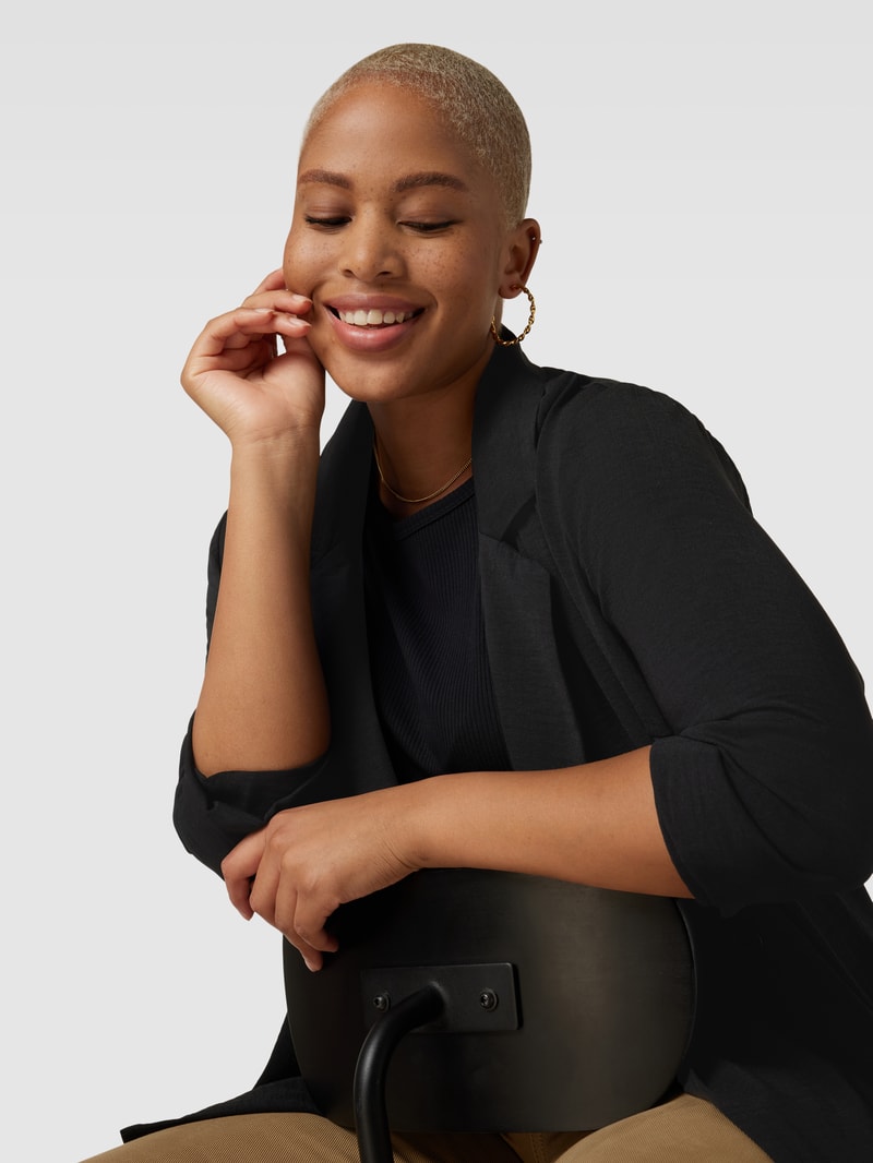PLUS SIZE Blazer mit Reverskragen Modell 'KIA' in schwarz