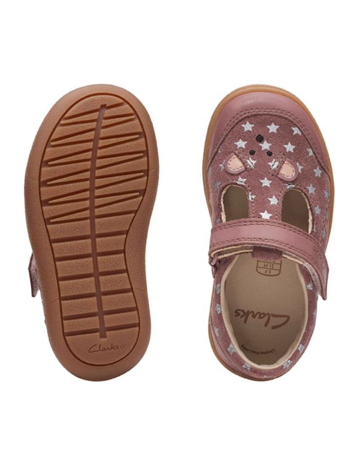 Clarks Leder-Ballerinas in Rosa günstig kaufen