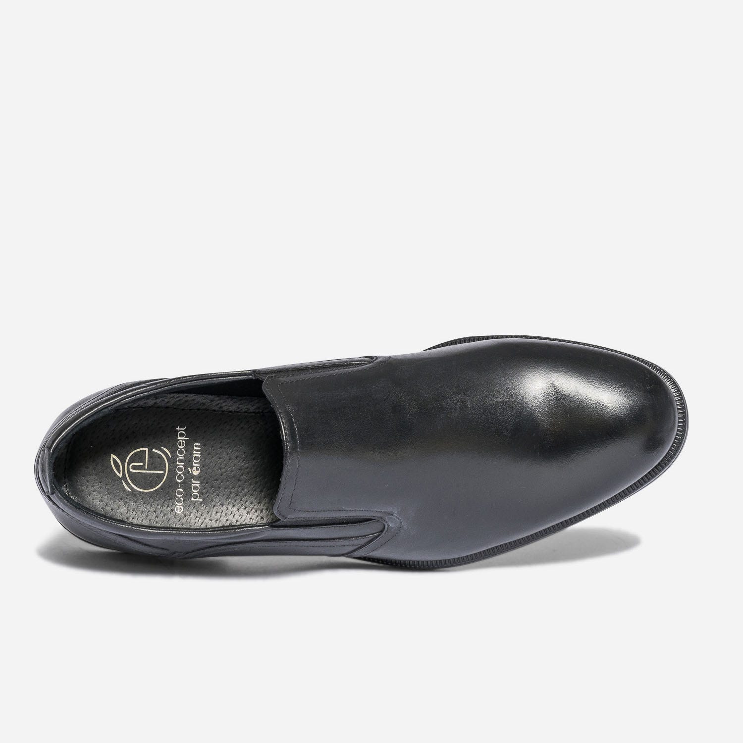 Derby élastiqué noir éco-conçu en cuir