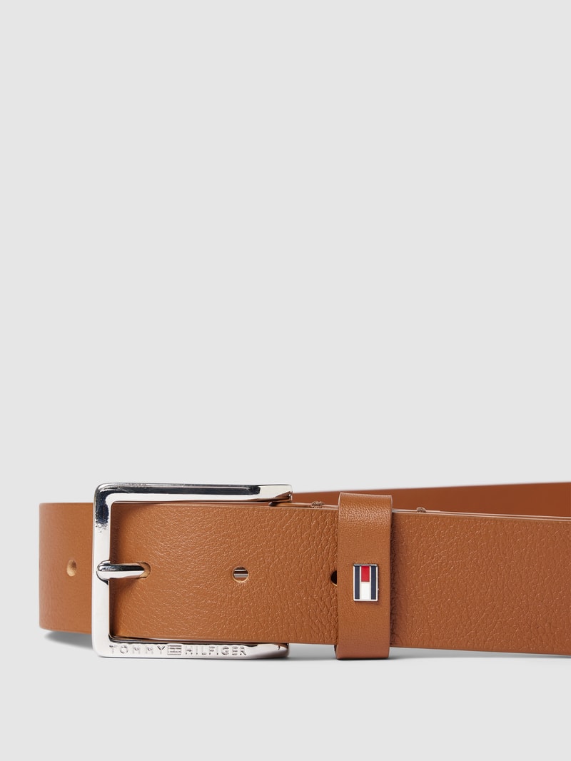 Gürtel aus Leder mit Label-Detail Modell 'OLIVER' in cognac