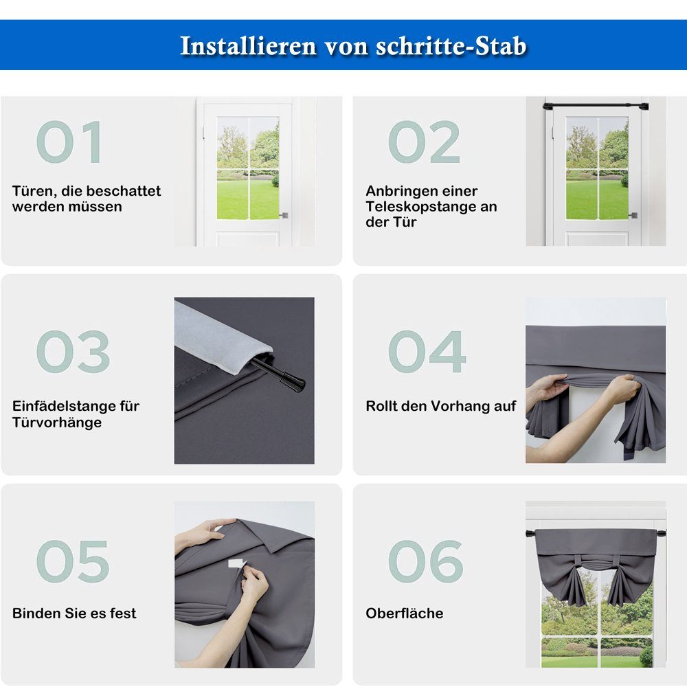 Qelus Raumteiler Verdunkelungstürvorhang Französischer Türvorhang Fensterpaneele