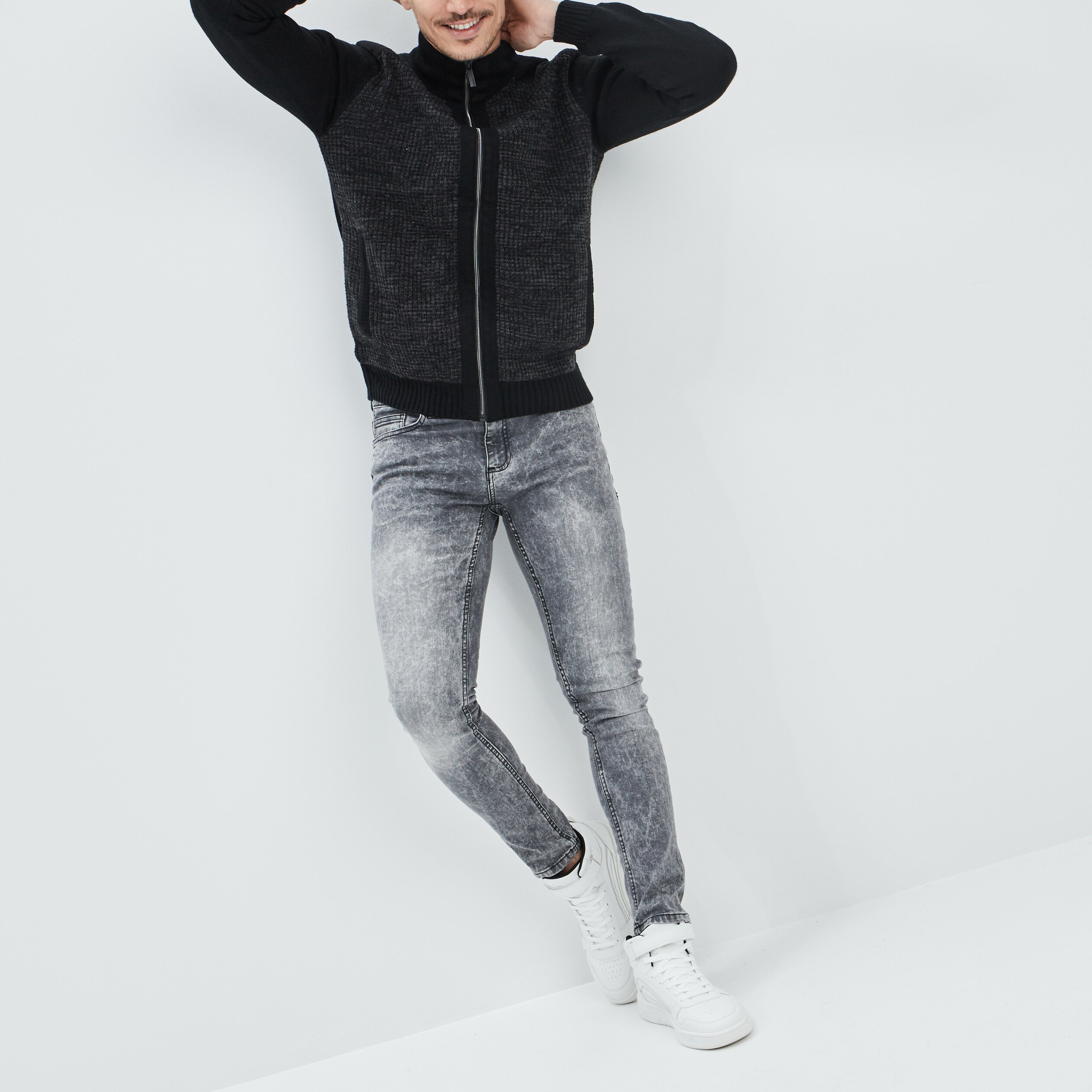 Jeans super skinny Liberto denim gris homme | La Halle