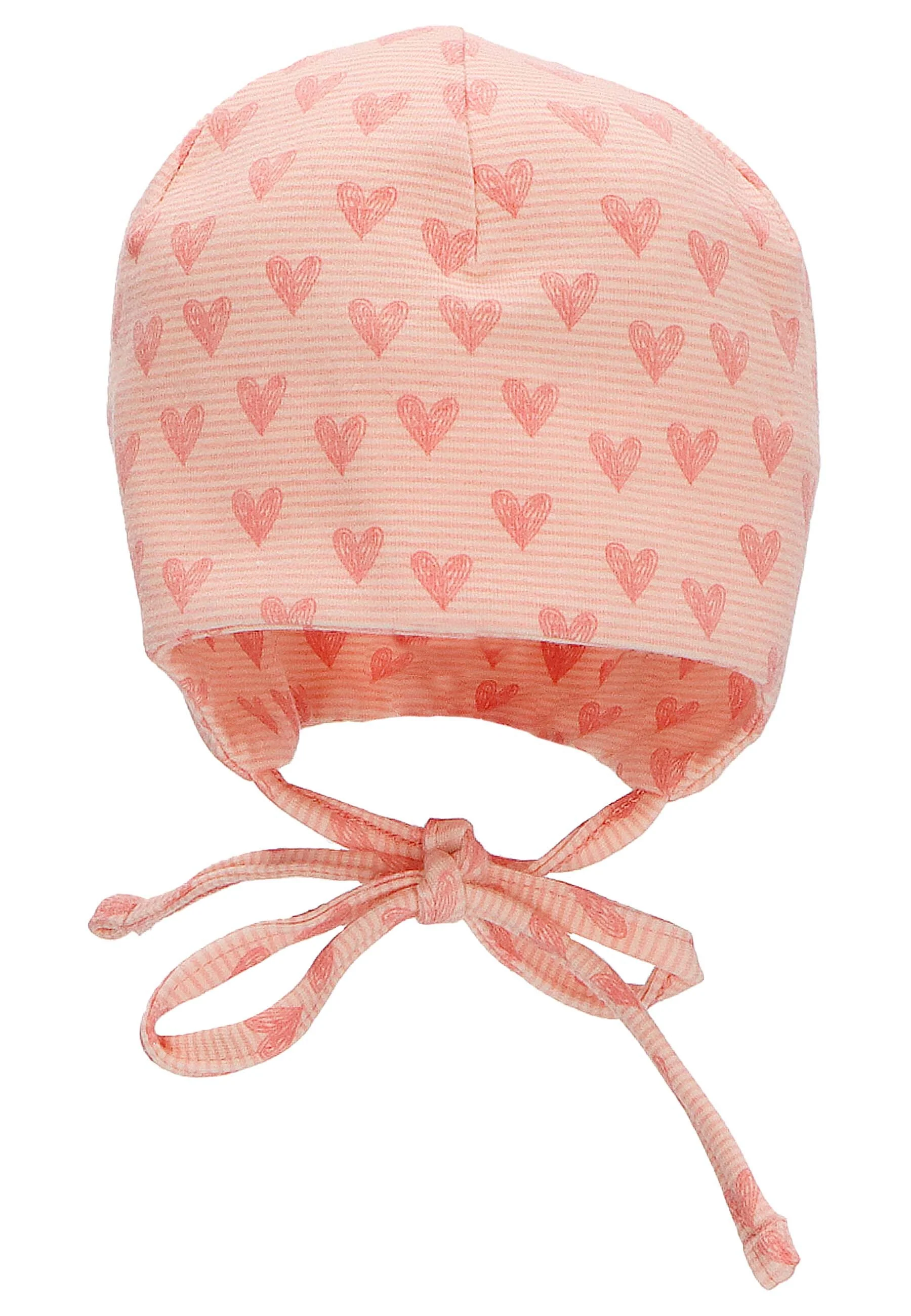 Beanie mit Herzen Print aus Jersey (Bio),Bindeband