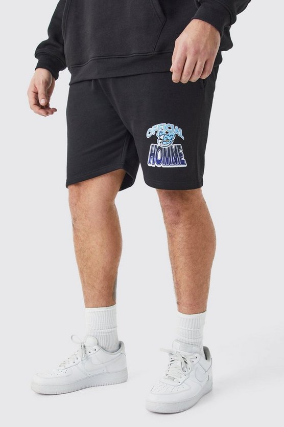 Plus lockere Official Homme Shorts in Schwarz