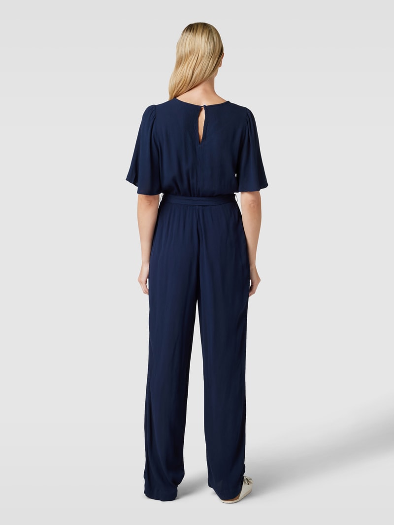 Jumpsuit mit V-Ausschnitt Modell 'Marrakech' in marineblau