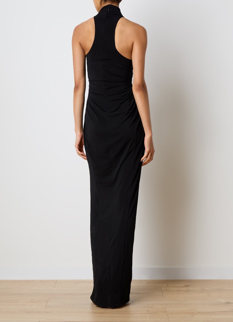Alaïa maxi dress with draped detail and slit