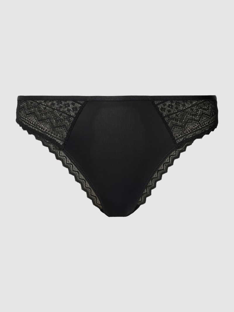 Slip mit Spitzenbesatz Modell 'EVERYDAY LACE' in schwarz