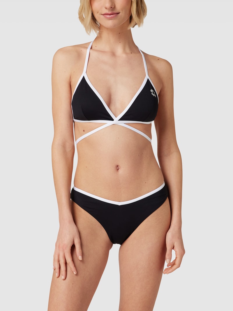 Bikini-Oberteil mit Schnürverschluss Modell 'SPORTY CHIC' in schwarz