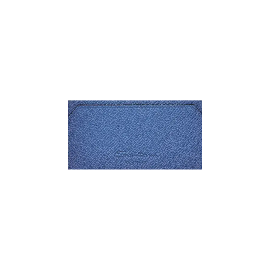 Santoni - Kreditkartenetui 2377 Saffiano - Leder - blau