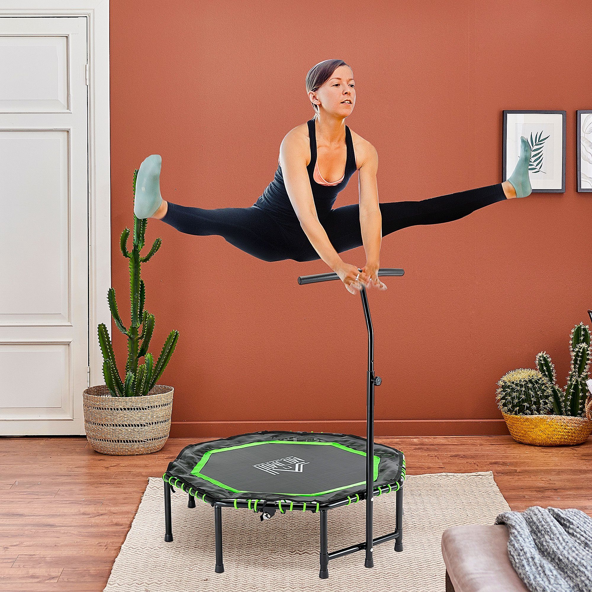 HOMCOM Fitnesstrampolin Fitness-Trampolin, Ø 122 cm, (Set, 1, 1 x Fitness-Trampolin; 1 x Montageanleitung)