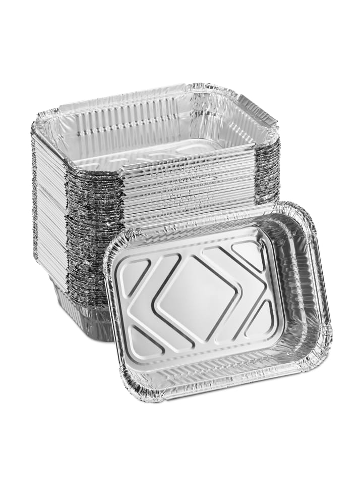 relaxdays 50 x Aluschalen in Silber - (B)18,5 x (H)4,5 x (T)13 cm günstig kaufen onesize