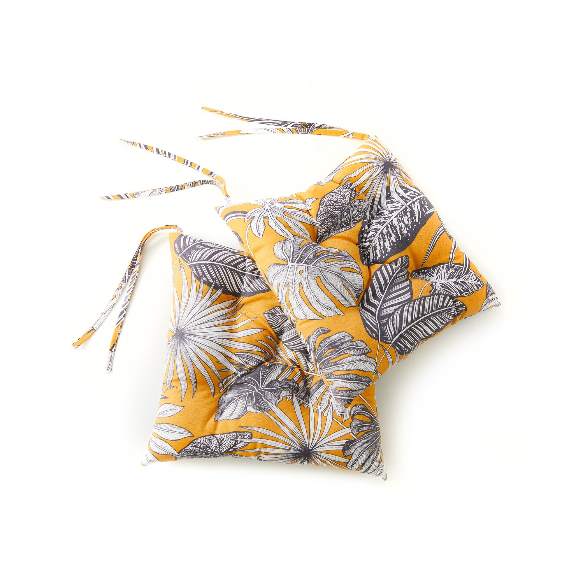 Galette de chaise imprimé tropical