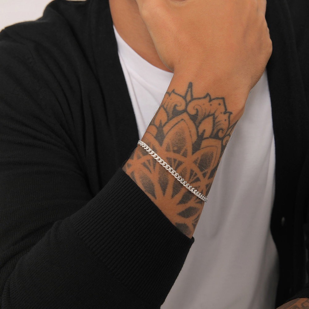 KUZZOI KUZZOI Bracelet Chaîne de Réservoirs Massif Trend Bracelet Homme - (925/1000) Arg Bracelet