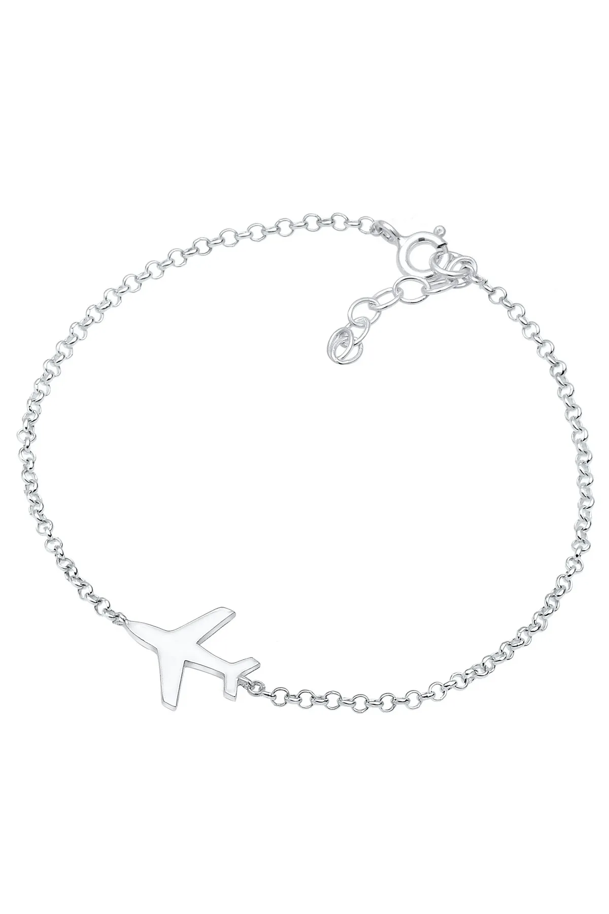 ELLI  Armband Basic Erbkette Flugzeug Travel Reise 925 Silber