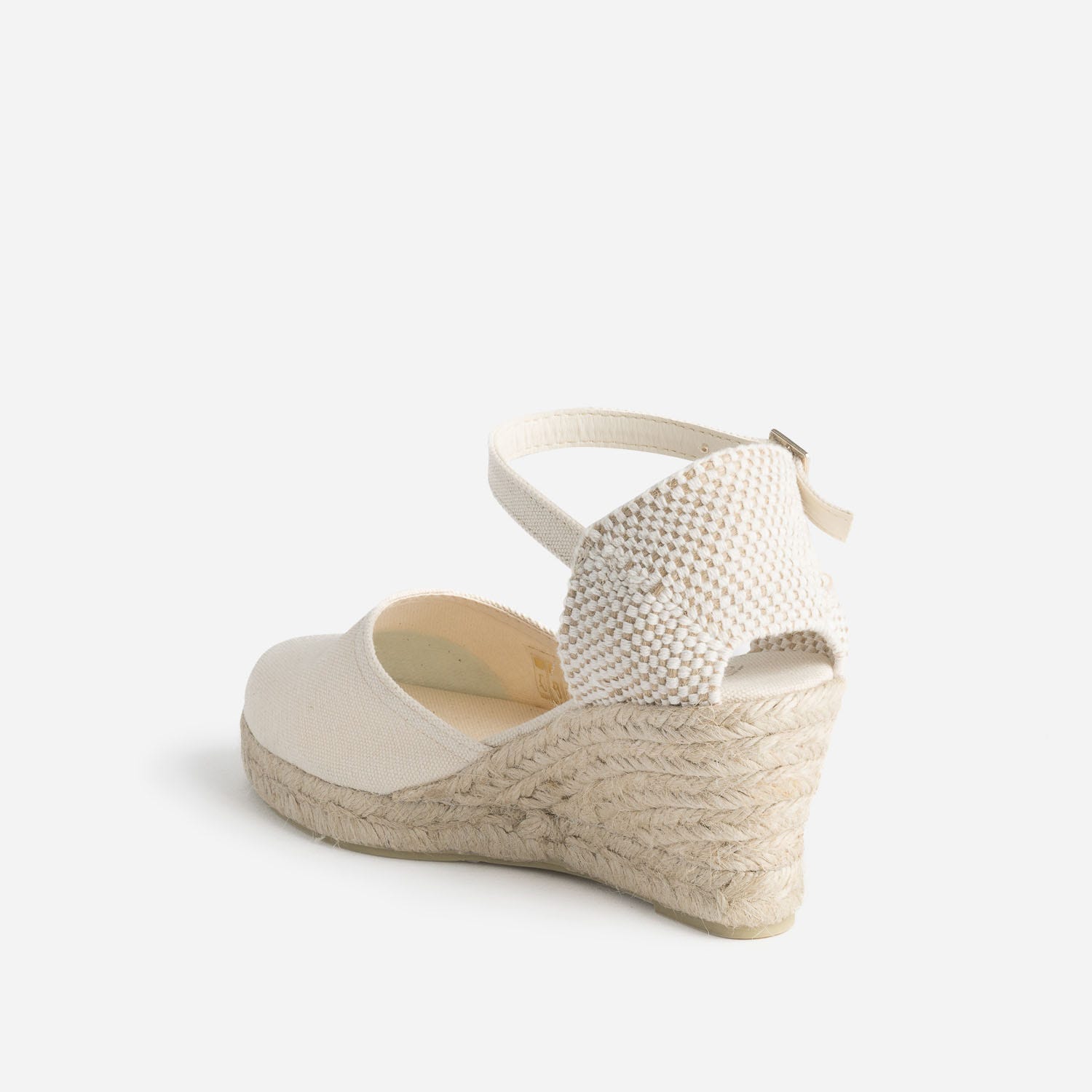 Espadrille compensée écrue éco-conçue en toile