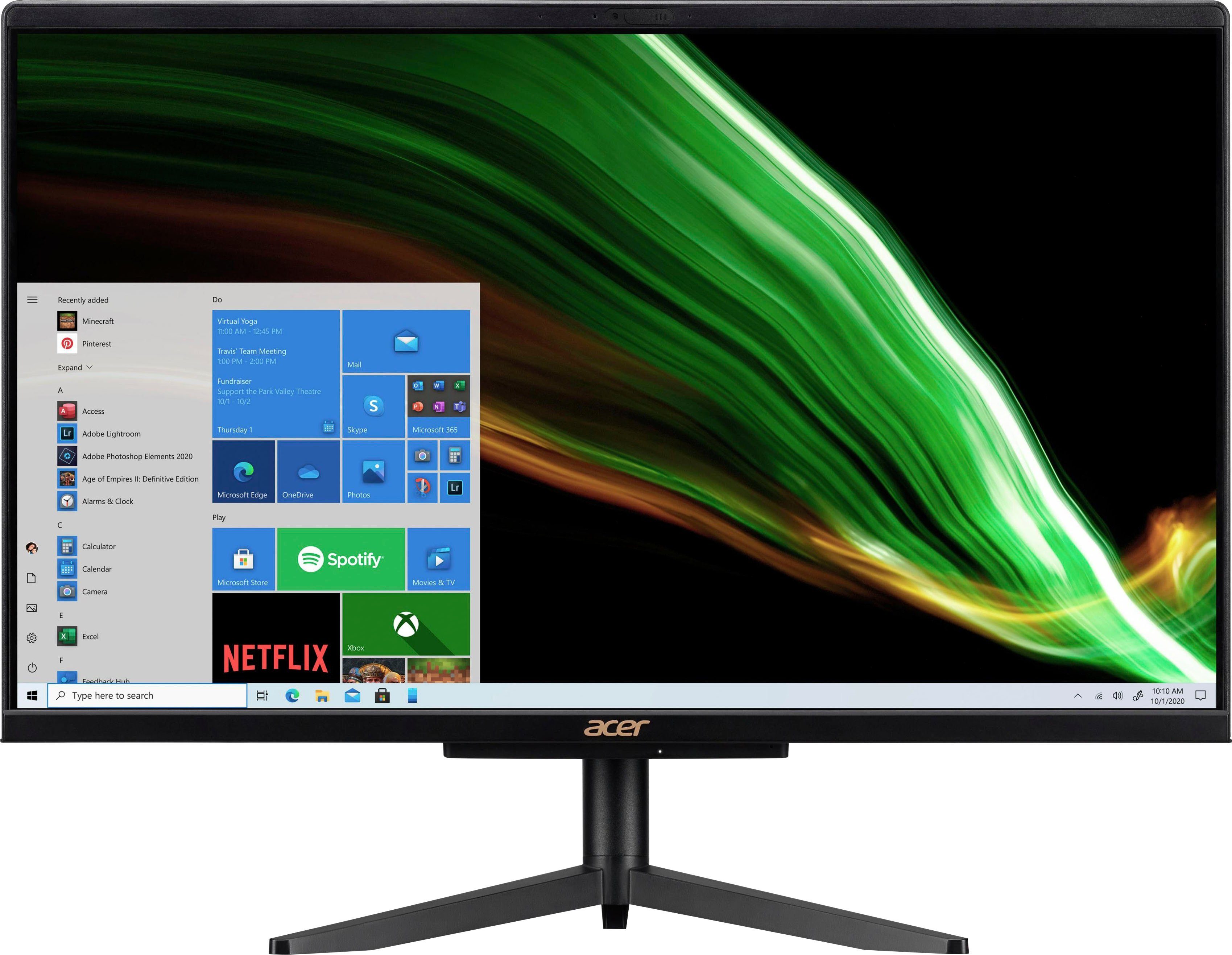 Acer Aspire C24-1600 All-in-One PC (23,8 Zoll, Intel Pentium N6005, UHD Graphics, 8 GB RAM, 512 GB SSD, Luftkühlung)