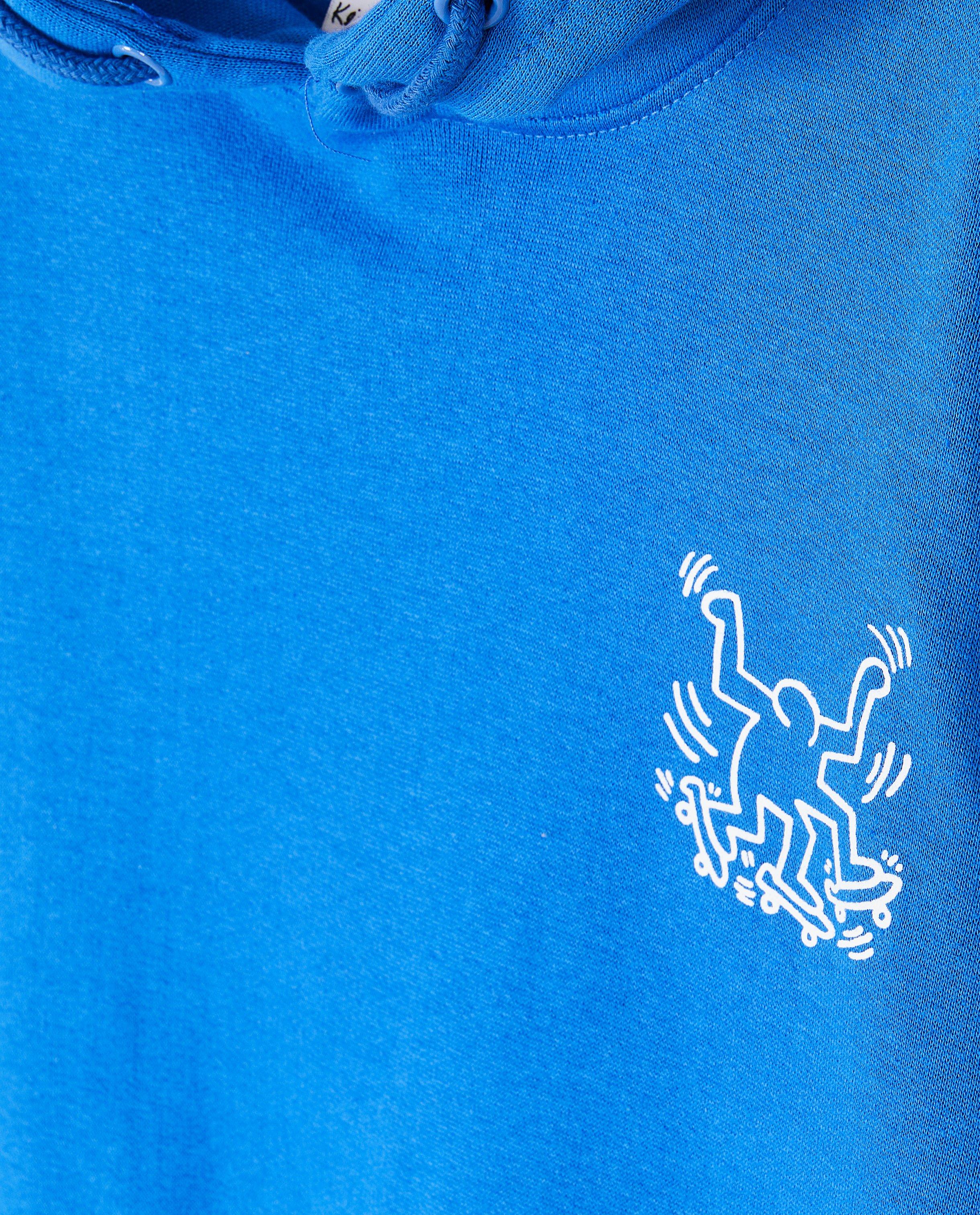 Hanorac Keith Haring cu imprimeu albastru