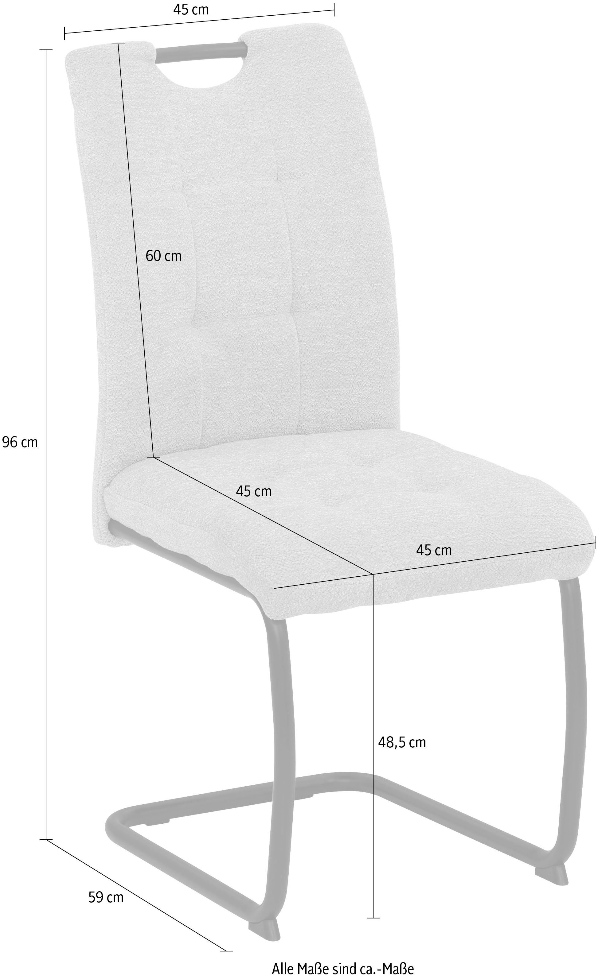 HELA Freischwinger (Set, 2 St), Küchenstuhl, für den Esstisch, in Teddyoptik