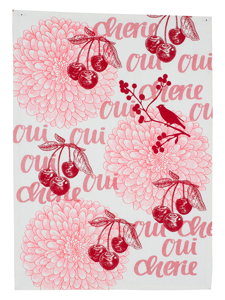 Overbeck and Friends Geschirrtuch ''Oui Cherie'' in Rosa/ Rot - (L)70 x (B)50 cm günstig kaufen onesize