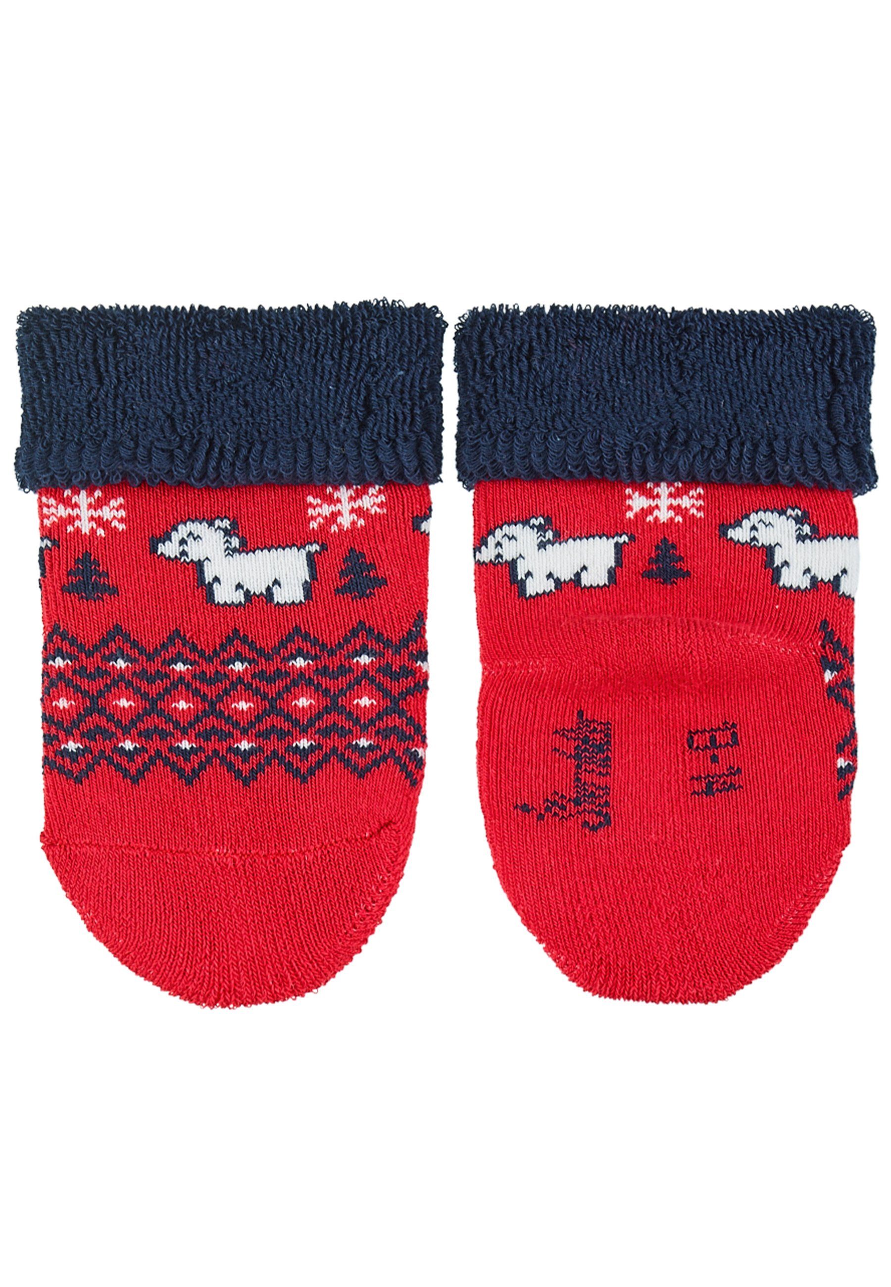 Sterntaler® Basicsocken Baby-Söckchen Weihnachten, 3er-Pack