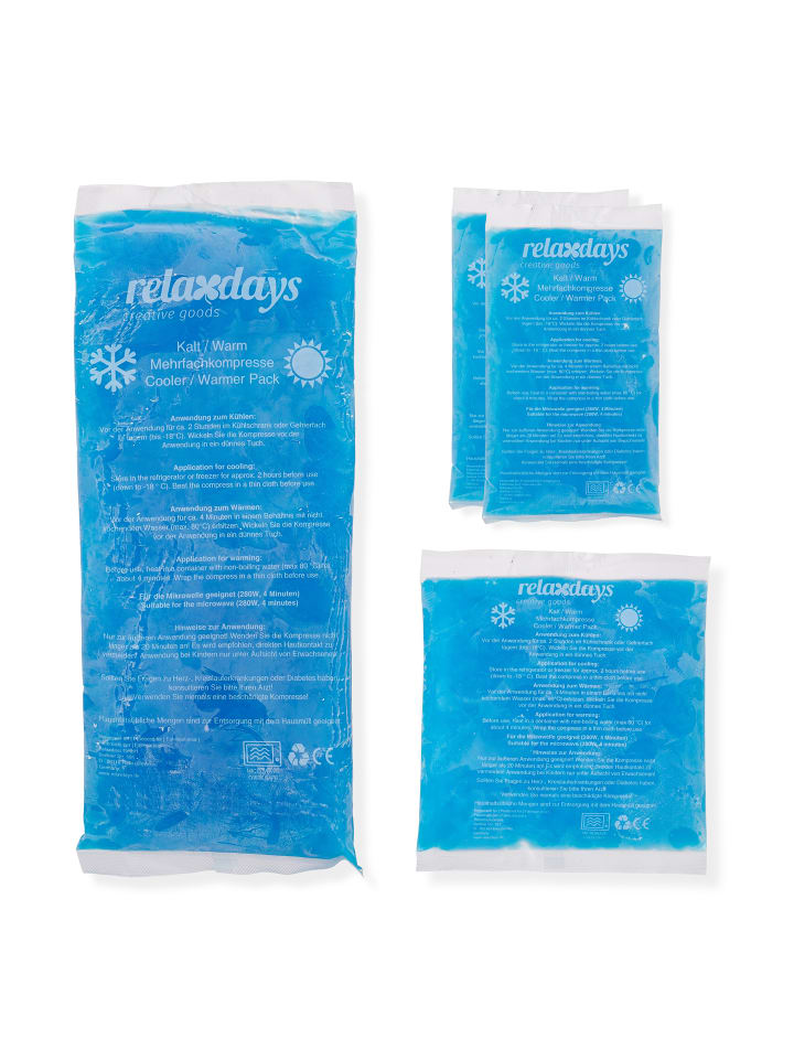 relaxdays 4-tlg. Kühlpad Set in Blau günstig kaufen onesize