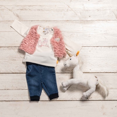 T-Shirt langarm, beige für Mädchen
