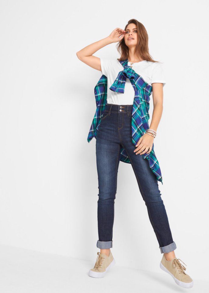 High Waist Komfort-Stretch-Jeans, Slim