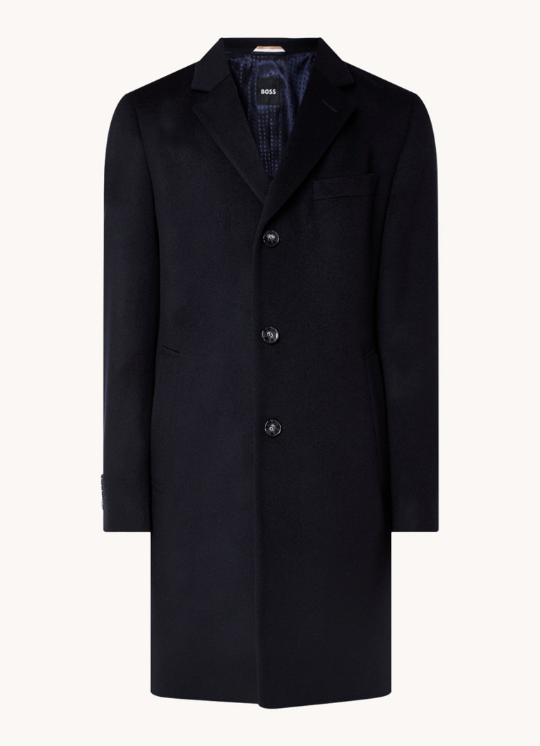 Abrigo HUGO BOSS Hyde de mezcla de cachemir con bolsillos laterales.