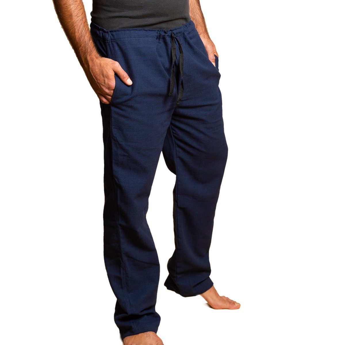 PANASIAM Wellnesshose Einfache Baumwoll-Bundhose T01 Wohlfühlhose ohne Reissverschluss Stoffhose mit Tunnelzug Unisex Sommerhose