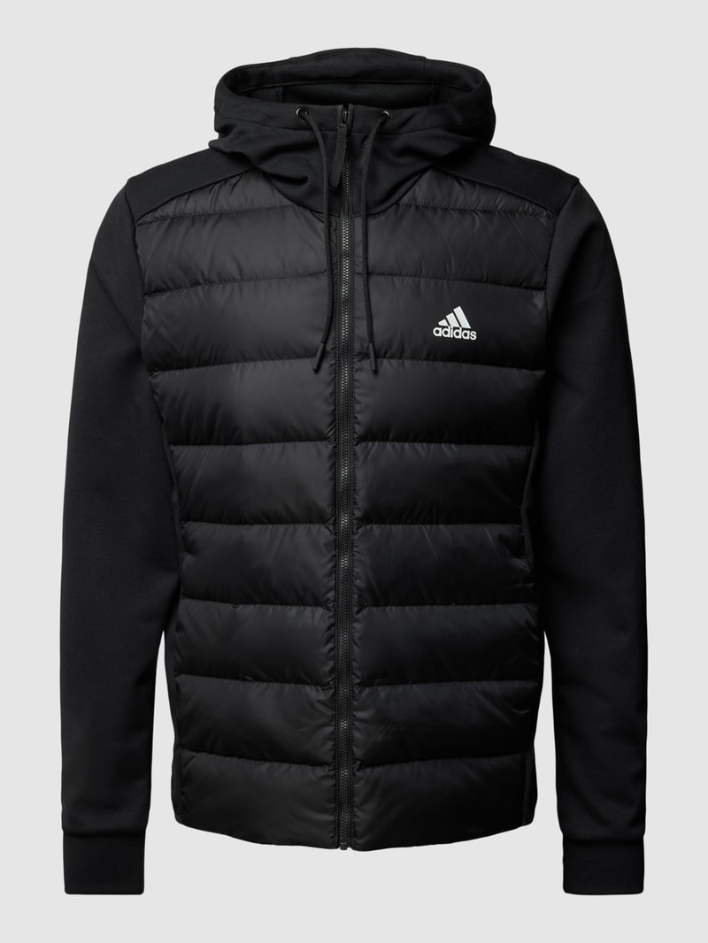 Daunenjacke mit Label-Print in schwarz