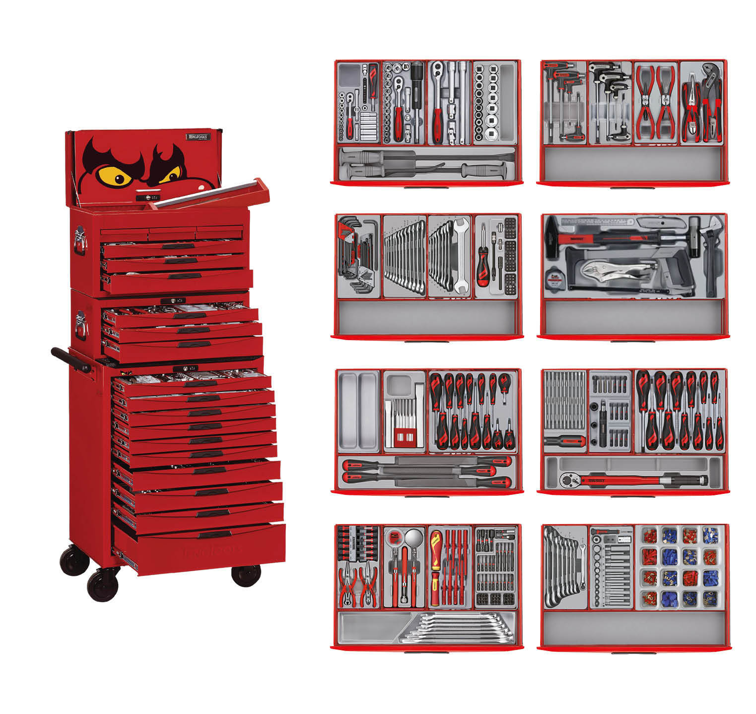 Metal Works 122390196 TCMM498RED Verktøysett rødt midi master 19 skuffer