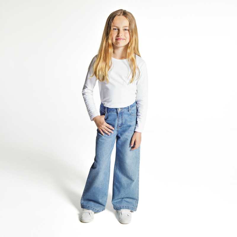 Jean jambes larges bleu fille