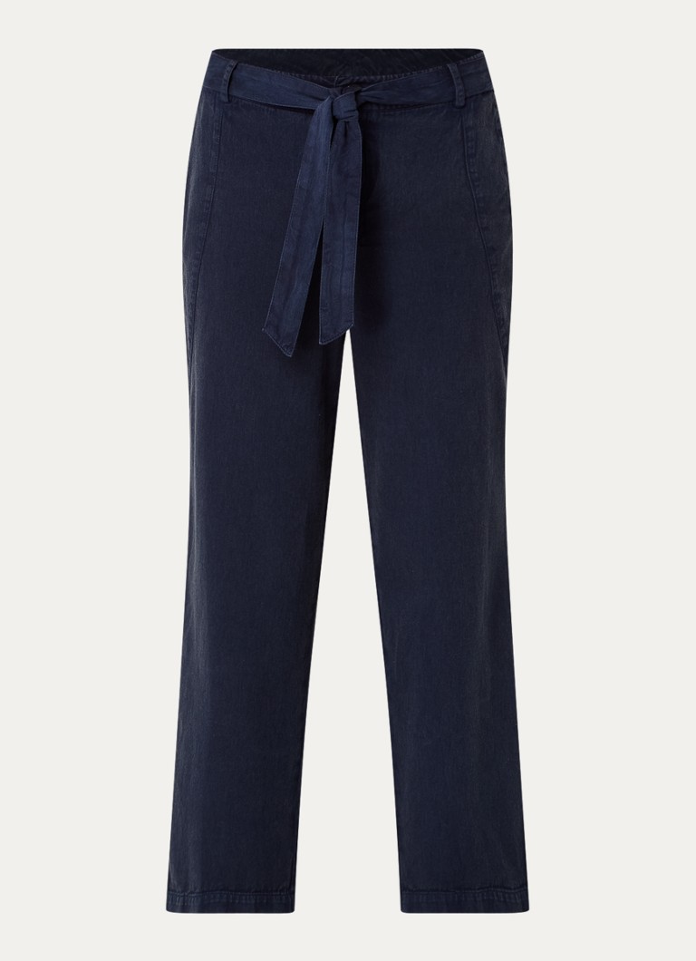 ba&sh Sarker mid waist straight fit trousers with tie belt