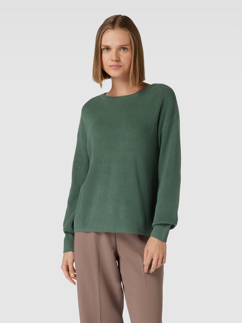 Strickpullover mit Rundhalsausschnitt in khaki