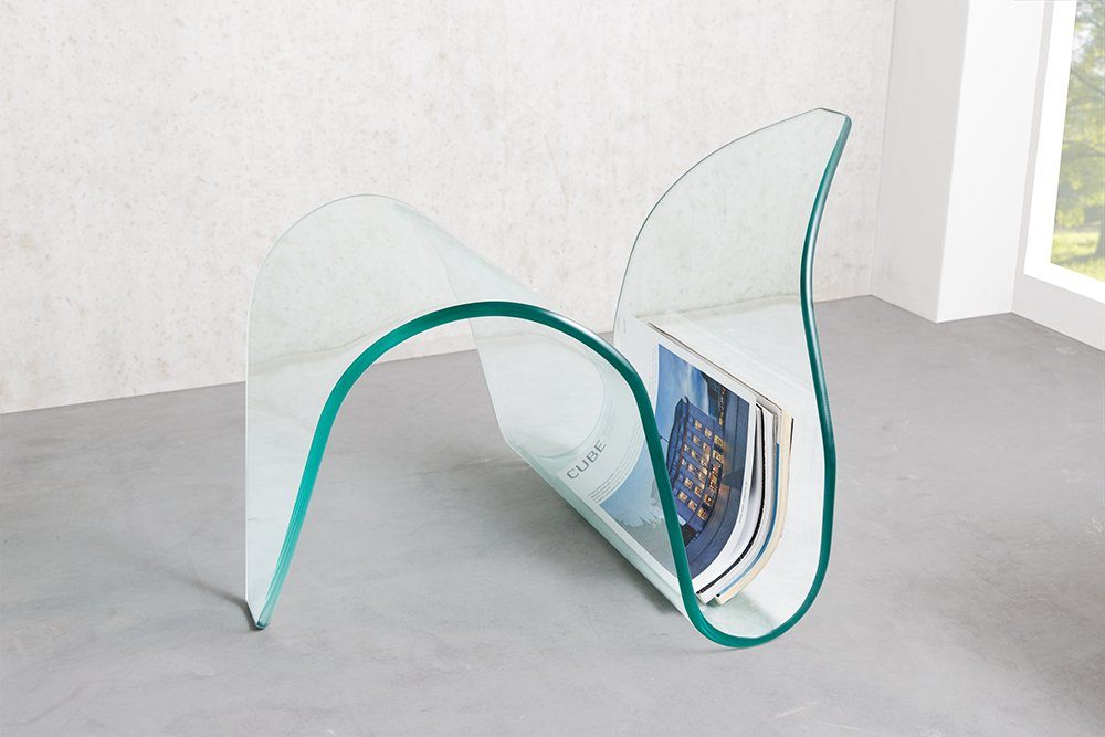 riess-ambiente Zeitungsständer FANTOME 62cm transparent (Einzelartikel, 1 St), Wohnzimmer · Glas · Modern Design