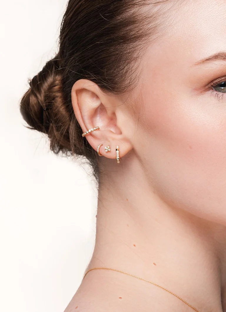 Culet Jewellery Arch -korvakorut, 18 karaatin keltakultaa, timanteilla