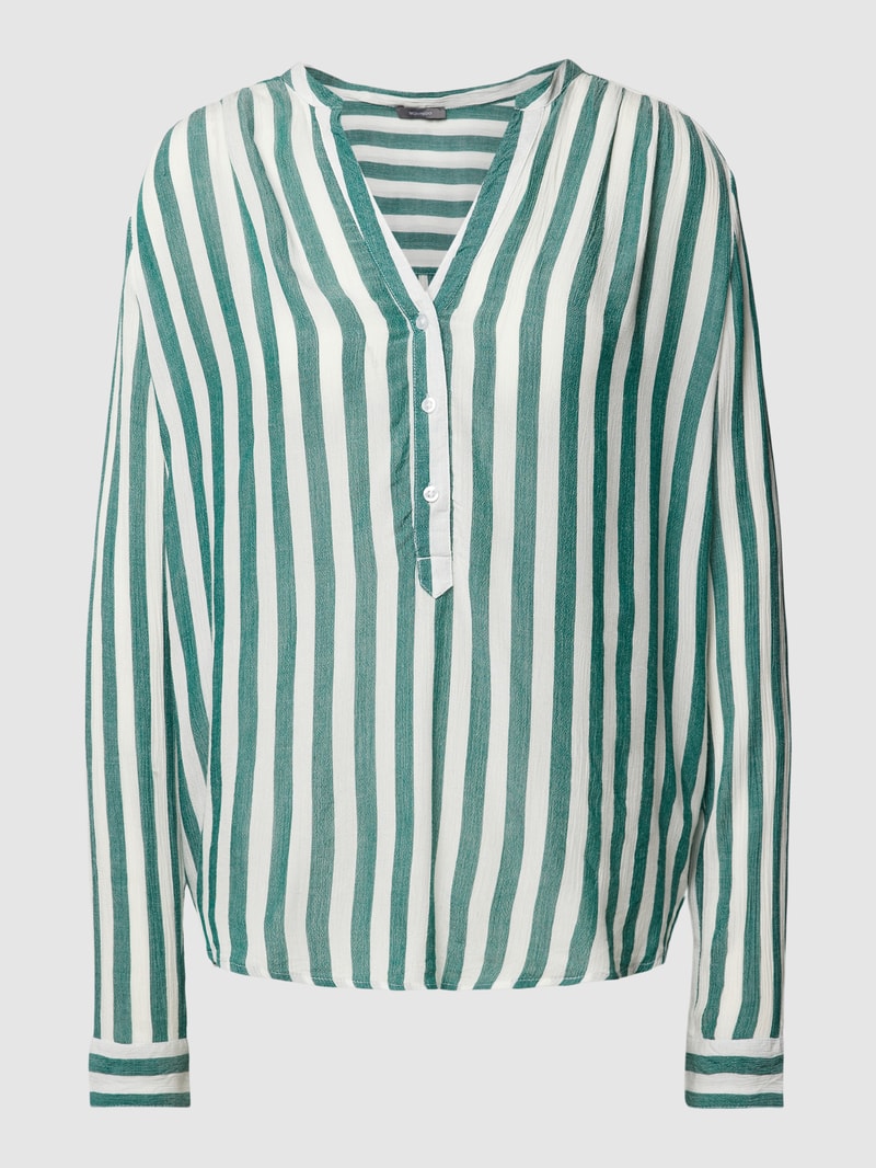 Blusenshirt mit Streifenmuster in dunkelgrün