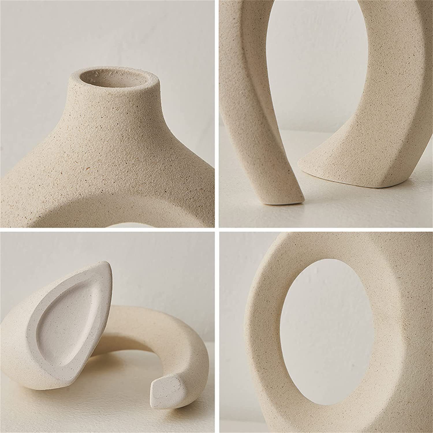 Vicbuy Dekovase 2er Keramik Vase, Pampasgras Vasen matt (Handgefertigte Getrocknete Blumenbehälter, Boho Blumenpflanzenbehälter, Kunsthandwerk Ornamente, Wohnkultur, für Haus), Büro, Geschenk für Hochzeit, Weihnachten