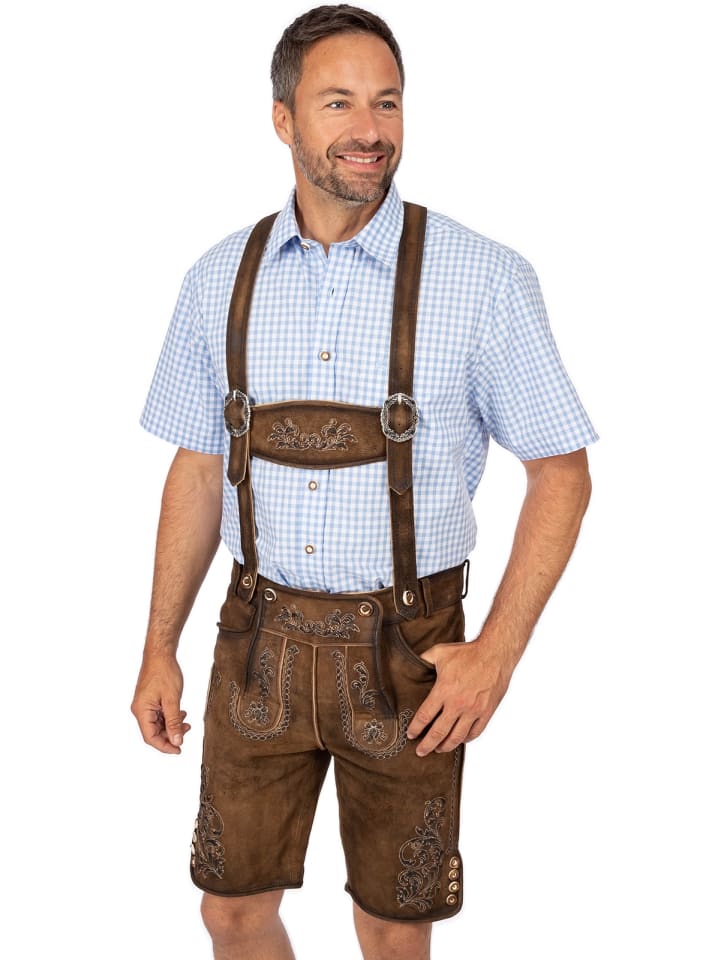 Gwandler Lederhose LUDWIG-gespeckt in hellbraun günstig kaufen