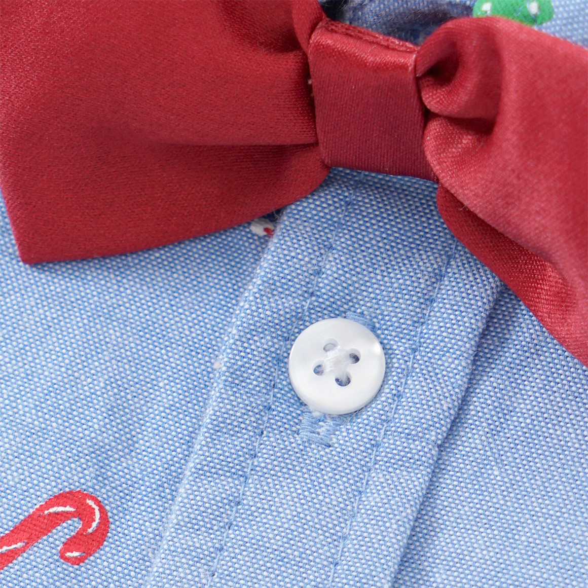 Jungen Weihnachtshemd mit Fliege hellblau