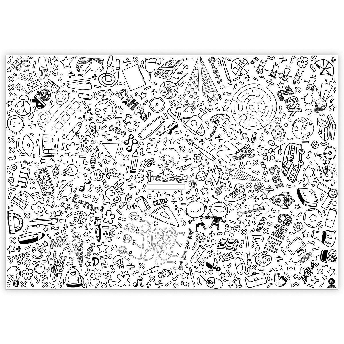 Mal Mich Bunt Ausmal-Tischdecke aus Papier: Schulanfang, 84,1x118,9cm